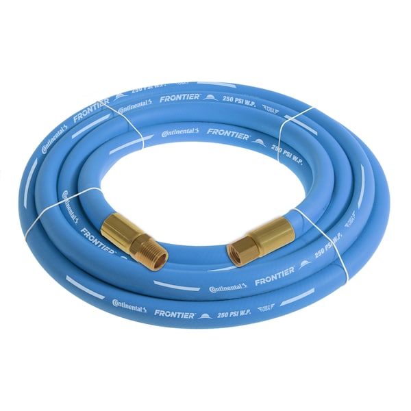 3/4" x 20' Blue EPDM Rubber Air Hose, 300 PSI, 3/4" MNPT x FNPSM